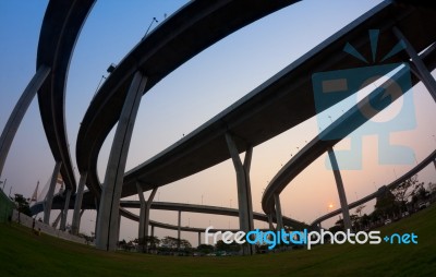 Bhumibol Bridge Stock Photo