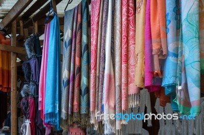 Bicaz Gorge, Moldovia/romania - September 19 : Clothes For Sale Stock Photo