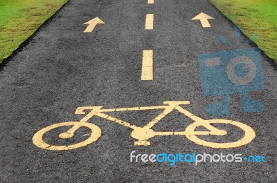 Bicycle Lane Sign Stock Image