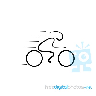 Bicycle Logo Design  Template Linear Style. Sport Sign Stock Image