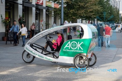 Bicycle Rickshaw In Berlin Stock Photo