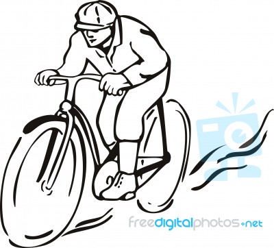 Bicycle Riding Retro Style Stock Image