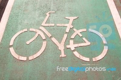 Bicycle Road Sign Stock Photo