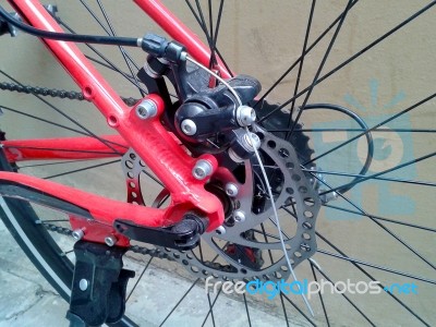 Bicycle Sprocket On The Rear Wheel Stock Photo