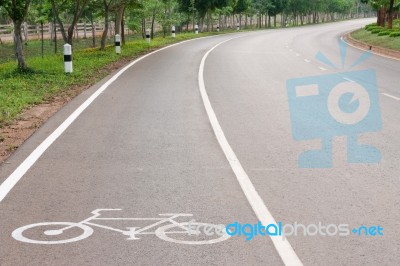 Bicycle Way Sign Stock Photo