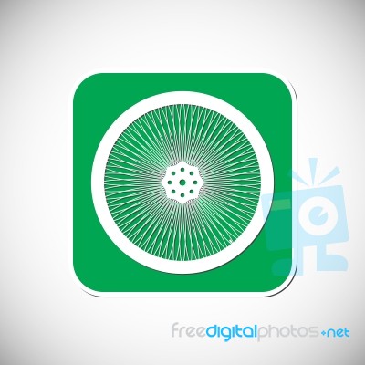 Bicycle Wheel Icon. Green Square Frame.  Illustration Stock Image