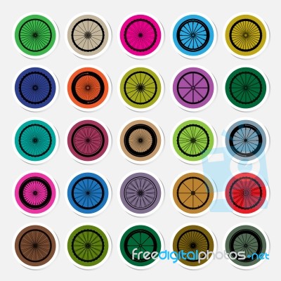 Bicycle Wheels Sticker  Illustration Stock Image