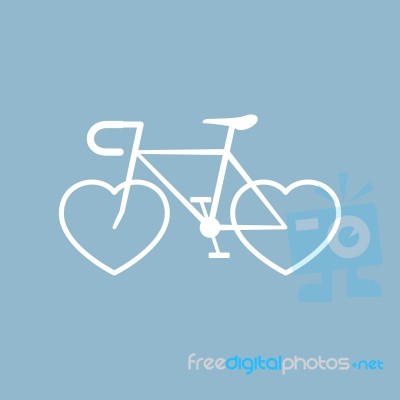 Bicycle With Heart Shape Stock Image