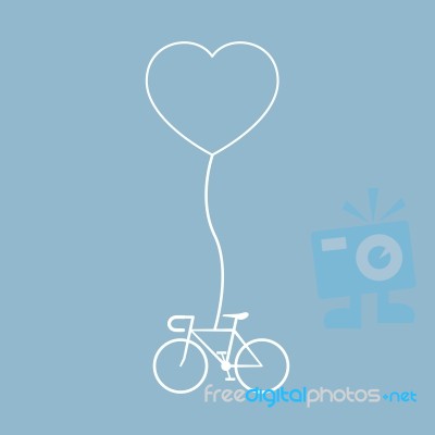 Bicycle With Heart Shape Stock Image