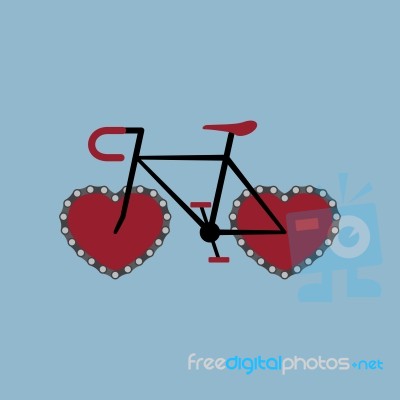 Bicycle With Heart Shape Chain Wheel Stock Image