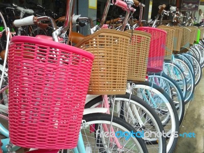 Bicycles For Rent Or Sell Stock Photo