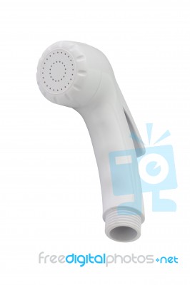 Bidet Shower Head On White Background Stock Photo