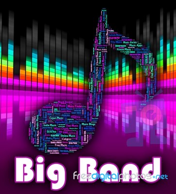 Big Band Music Represents Sound Track And Audio Stock Image