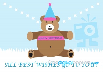 Big Bear Happy Birthday Stock Image