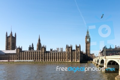 Big Ben And The Houses Of Parliament In London Stock Photo