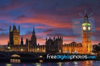 Big Ben Clock Tower Stock Photo