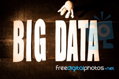 Big Data Concept And 3d White Man Stock Photo