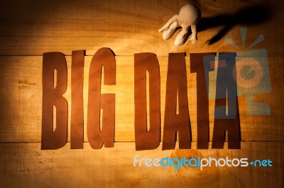 Big Data Concept And 3d White Man Stock Photo