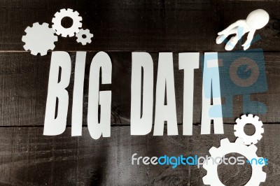 Big Data Concept And 3d White Man Stock Photo