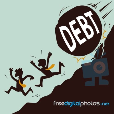 Big Debt Coming Stock Image