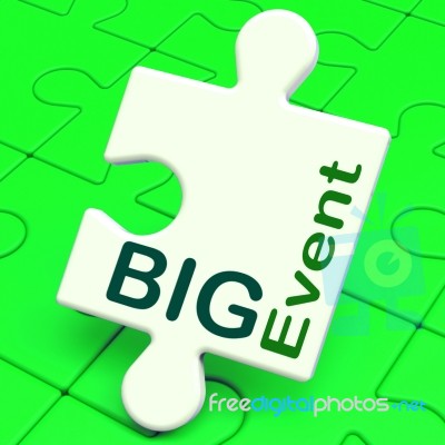 Big Event Puzzle Shows Celebration Occasion And Performance Stock Image