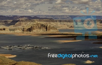 Big Lake View And Mountain Stock Photo