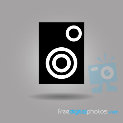 Big Music Player Speaker Icon  Illustration Eps10 On Grey Background Stock Image