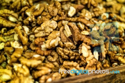 Big Pile Of Walnuts Stock Photo