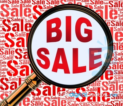 Big Sale Shows Massive Discounts 3d Rendering Stock Image