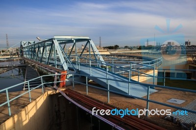 Big Tank Of Water Supply In Metropolitan Waterworks Industry Plant Site Stock Photo