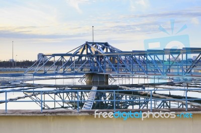 Big Tank Of Water Suppy In Metropolitan Water Work Industry Plan… Stock Photo