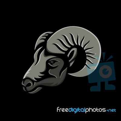 Bighorn Sheep Metallic Icon Stock Image