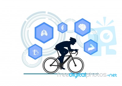 Bike For Health Infographics Stock Image