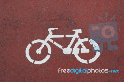 Bike Lane On A Bright Day Stock Photo