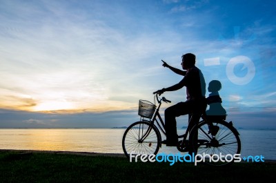 Bike Sunset Stock Photo