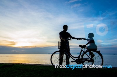 Bike Sunset Stock Photo