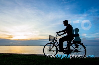 Bike Sunset Stock Photo