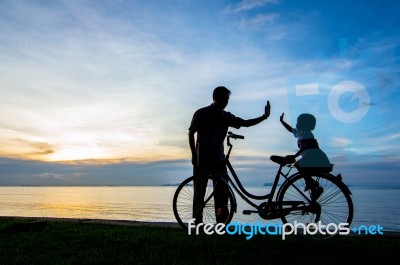 Bike Sunset Stock Photo