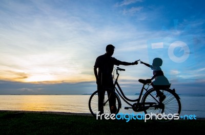 Bike Sunset Stock Photo