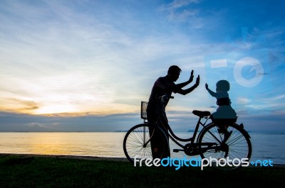 Bike Sunset Stock Photo