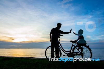 Bike Sunset Stock Photo