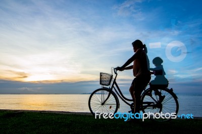 Bike Sunset Stock Photo