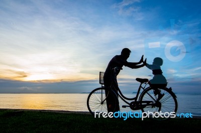 Bike Sunset Stock Photo