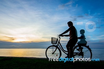 Bike Sunset Stock Photo