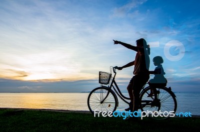 Bike Sunset Stock Photo