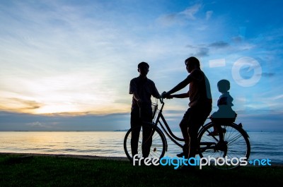 Bike Sunset Stock Photo