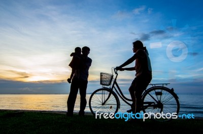 Bike Sunset Stock Photo