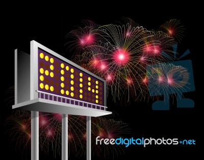 Billboard Advertising New Year 2014 Stock Image