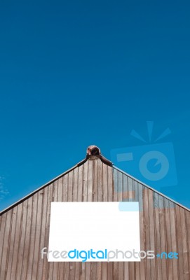 Billboard On Wooden Structure Stock Photo