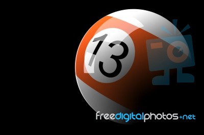 Billiard Ball Isolated On Black Stock Image